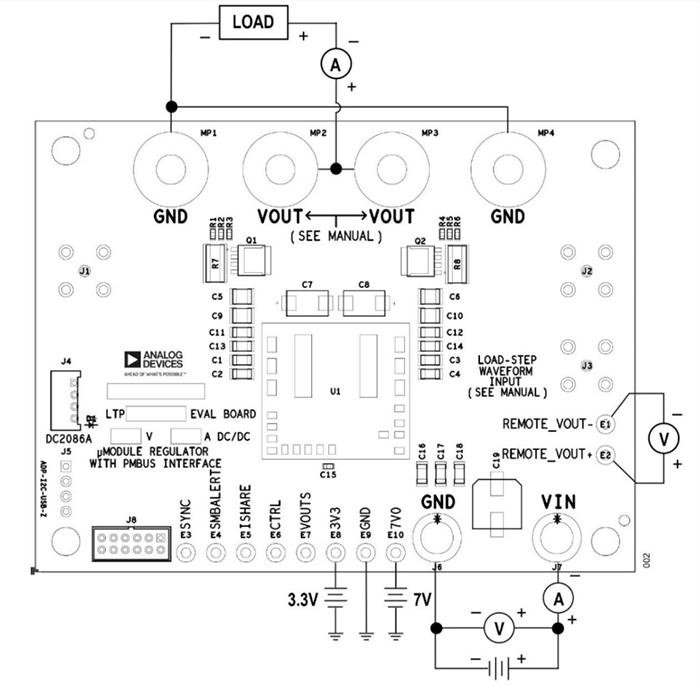 Mechanical Drawing - Analog Devices Inc. DC3190B-E DC-to-DC Power μModule® Eval Board